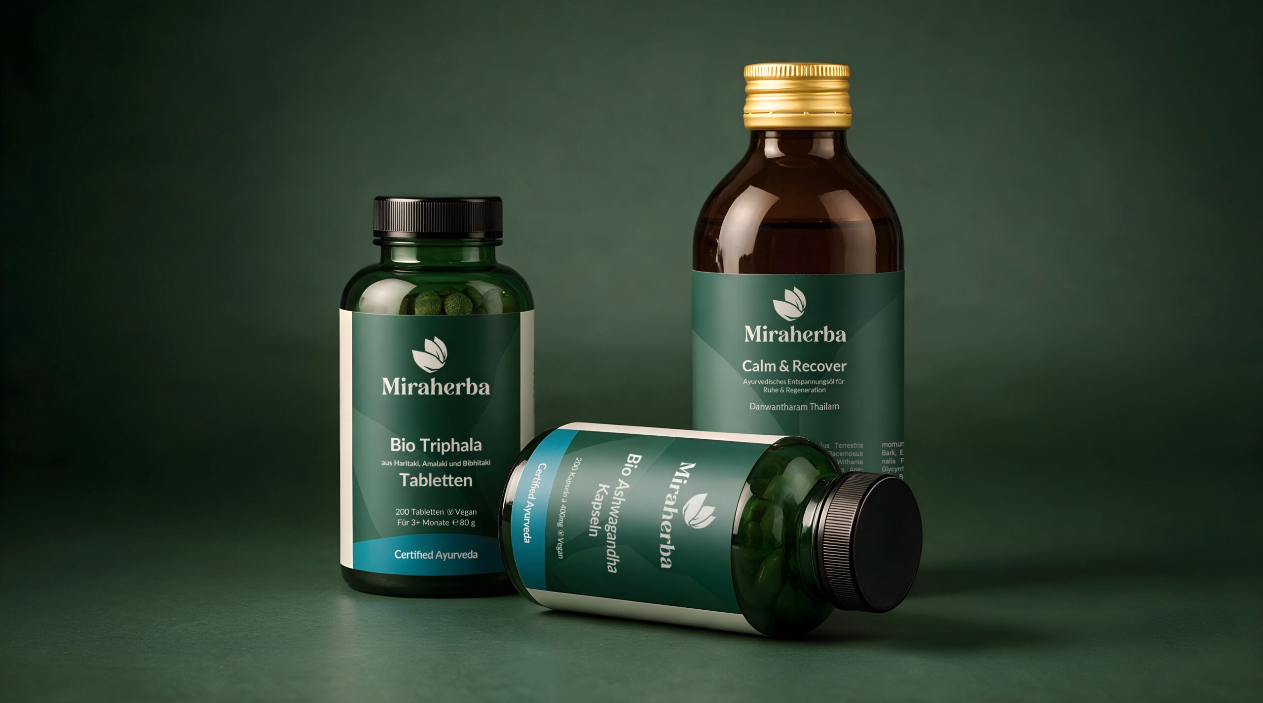 Miraherba packaging design system for wellness brand CPG